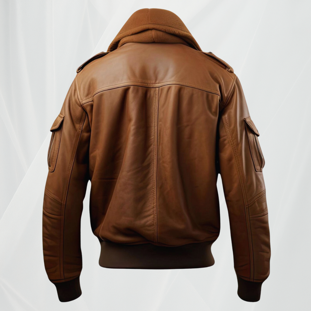 Луксозно авиаторско яке от овча кожа