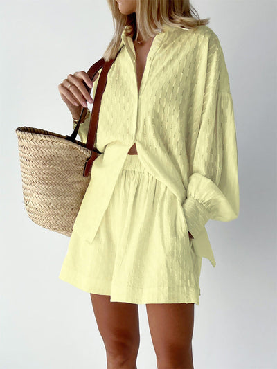 Maude | Елегантен комплект риза и къси панталони