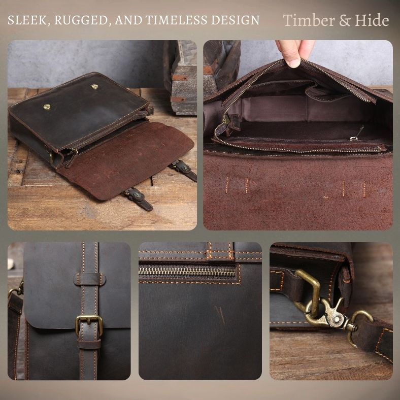 Кожена чанта куриер | НАМУР