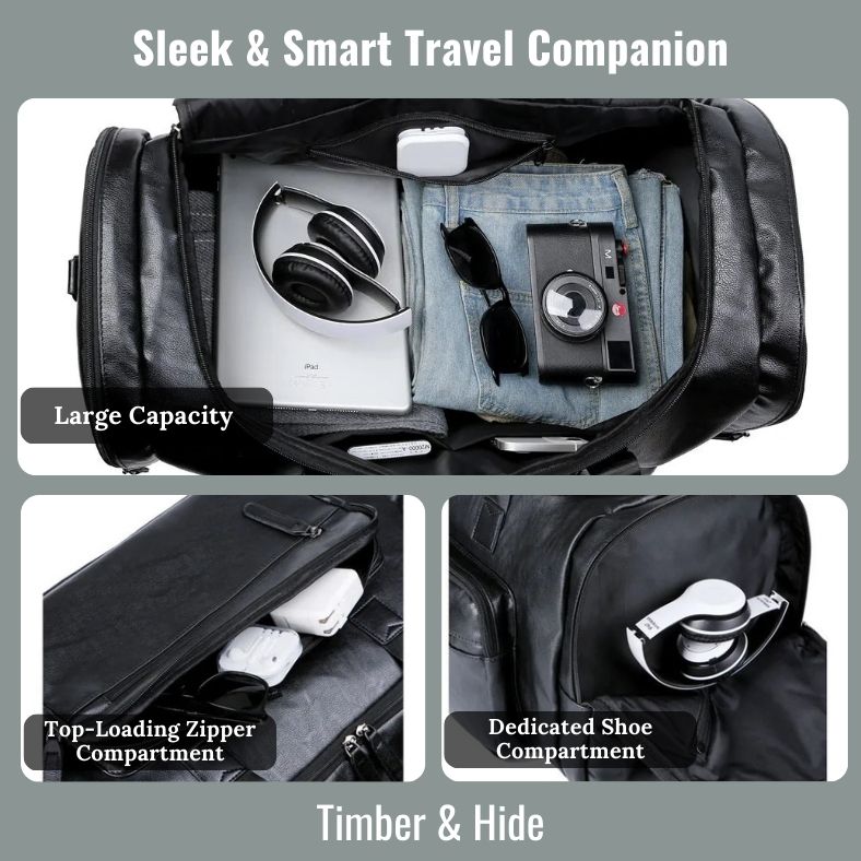 Арчер | Мъжка кожена чанта за пътуване