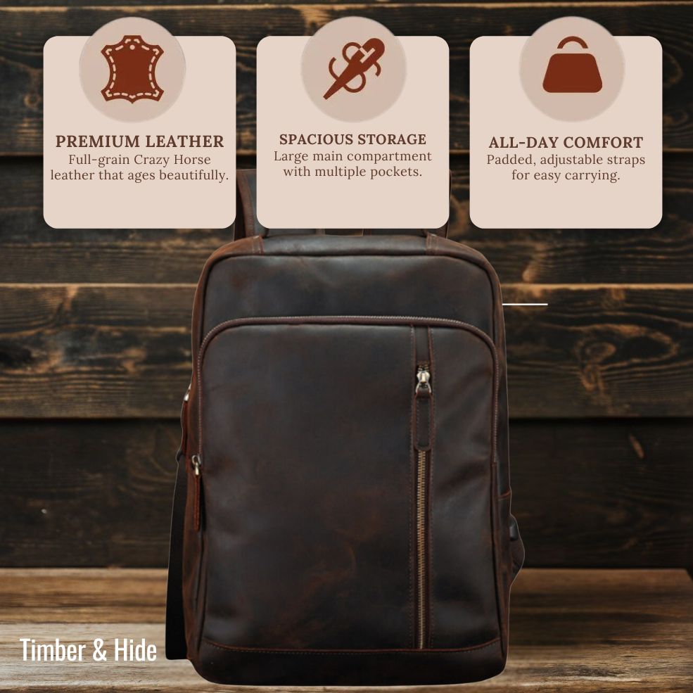 Раница от кожа Crazy Horse | WYOMING