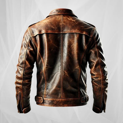 Винтидж кафяво мото яке с характер