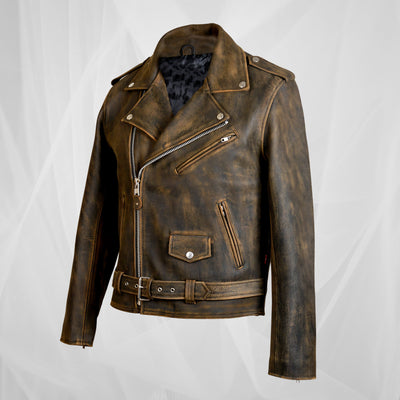 Винтидж кожено мото яке със смел характер