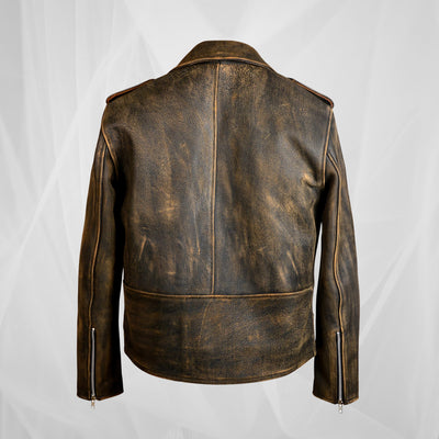 Винтидж кожено мото яке със смел характер