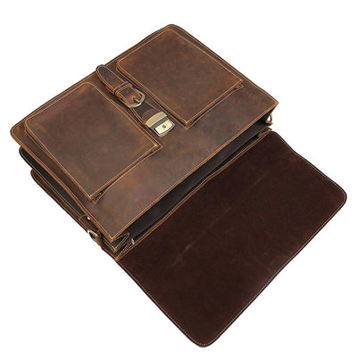 Кафява кожена чанта през рамо | COLMAR