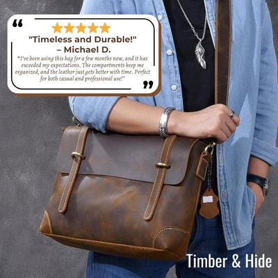 Кафява кожена чанта | YPRES