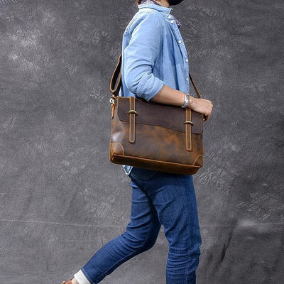 Кафява кожена чанта | YPRES