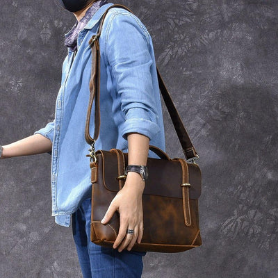 Кафява кожена чанта | YPRES