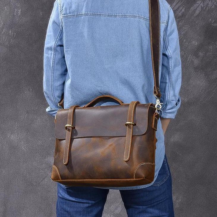 Кафява кожена чанта | YPRES